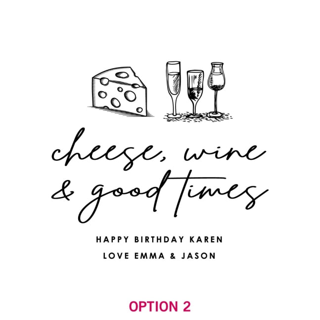 Engraved Rectangle Birthday Slate Cheese Board with Woven Cord Handle Option 2