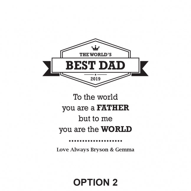 Engraved Father’s Day 30cm Square Acacia Wood Chopping Board Option 2