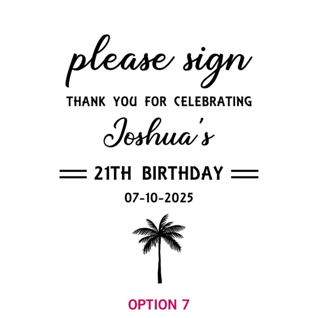 Engraved Wooden Surfboard Birthday Sign Gift Option 7