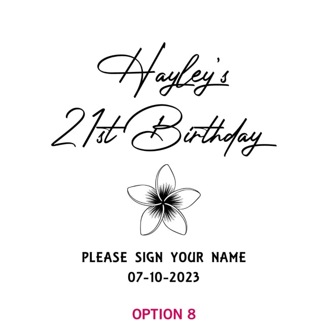 Engraved Wooden Surfboard Birthday Sign Gift Option 8