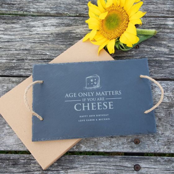Ultimate Birthday Gift For the Cheese Lover Engraved Slate Board
