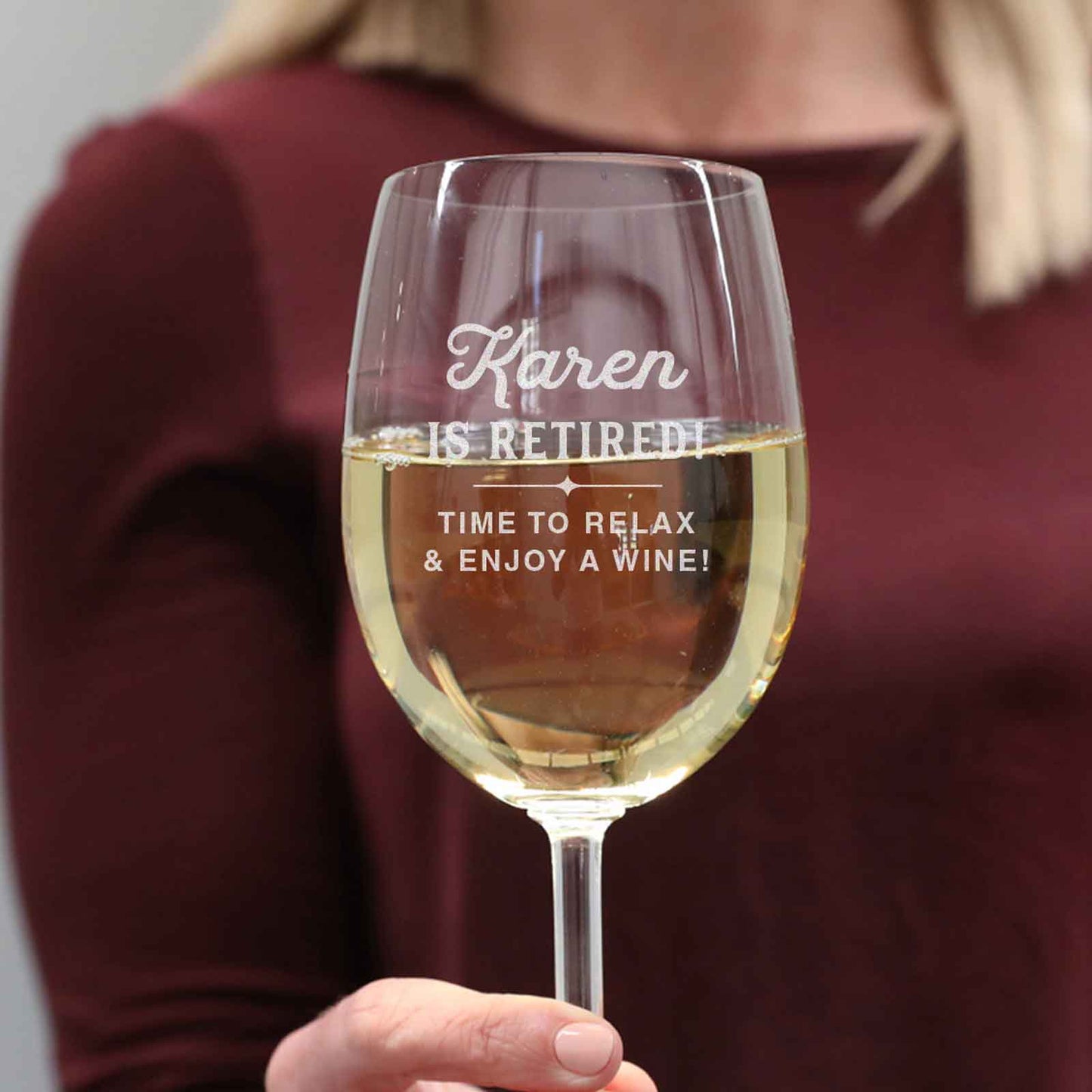 Engraved Retirement 360ml Wine Glass
