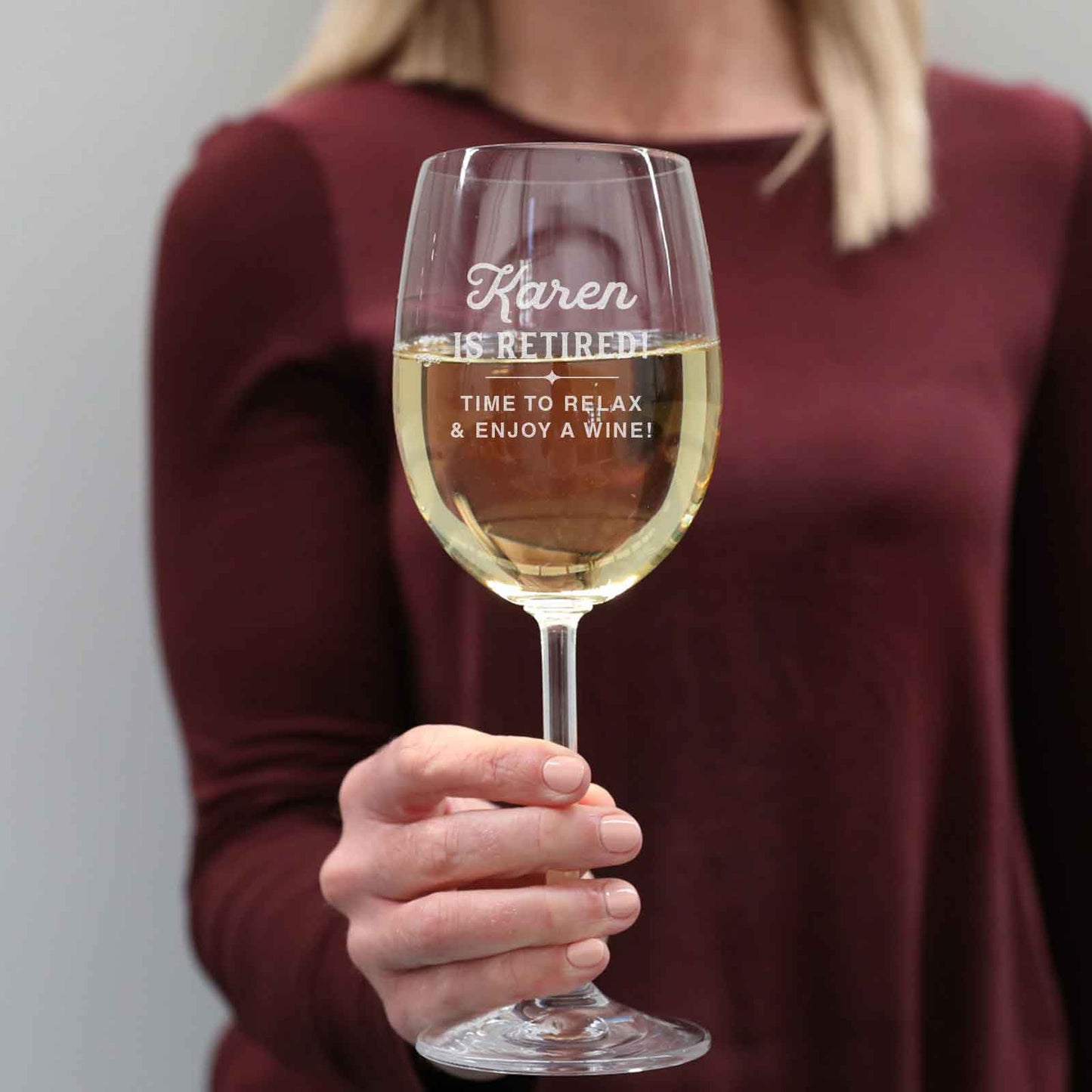 Personalised Retirement Red or White Wine Glass