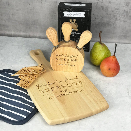 Cheese Paddle & Knife Block Set