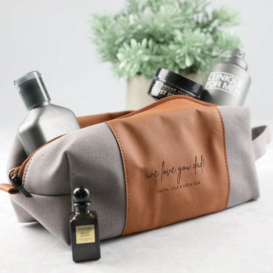 Engraved Leatherette Toiletries Bag