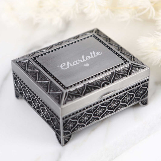Personalised Engraved Name Jewellery Box