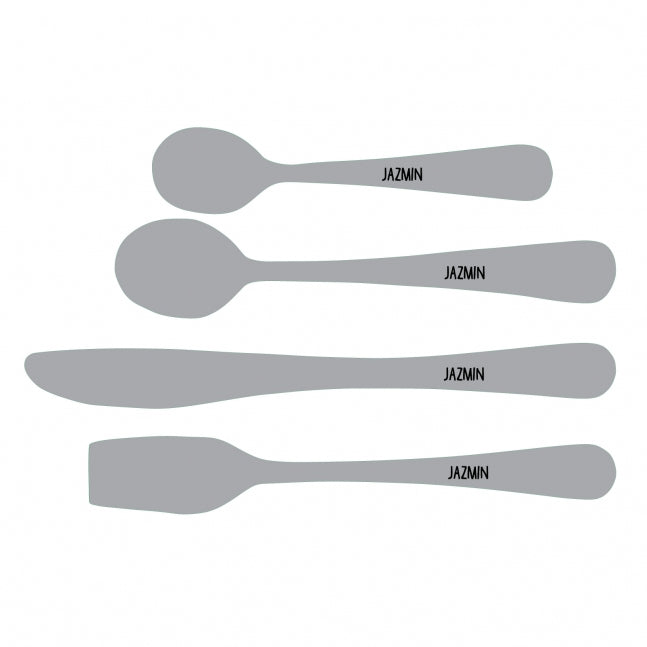 Engraved Silver 4-piece Children Cutlery Set Artwork