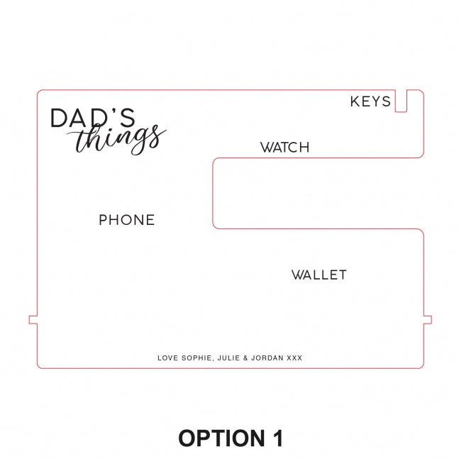 Engraved Father’s Day Desktop Wallet and Accessories Holder Option 1