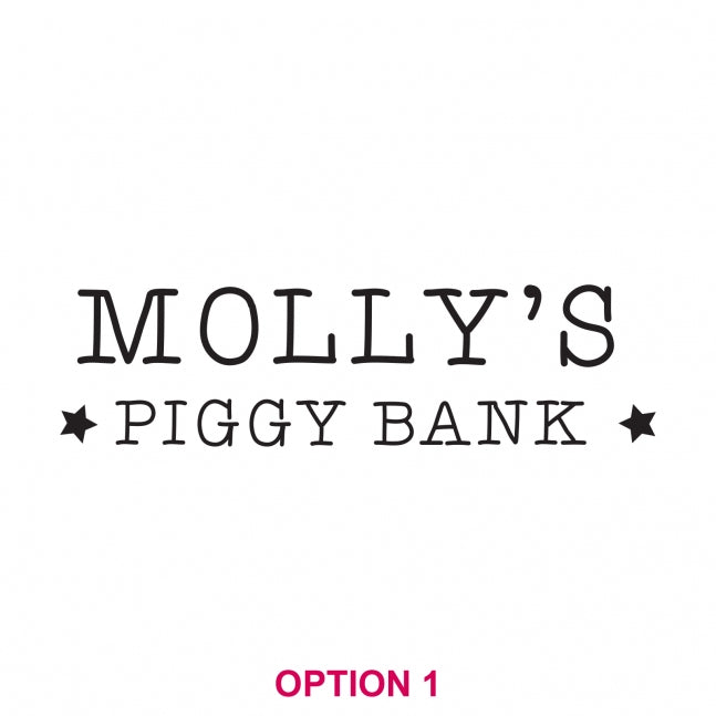 Engraved Wooden Piggy Money Box Option 1
