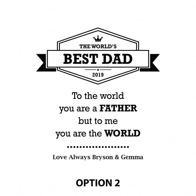 Engraved Father’s Day Wooden 35cm Paddle Serving Board Option 2
