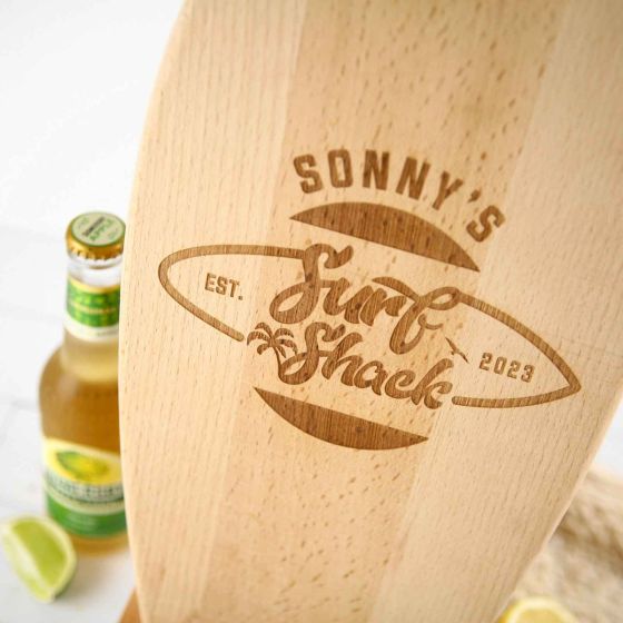 Wooden Surfboard Chopping Board Personalised