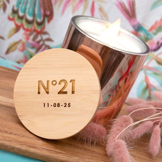 Birthday Wood Wick Candle Engraved