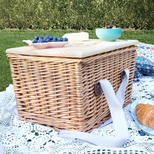 Engraved picnic basket gift for her
