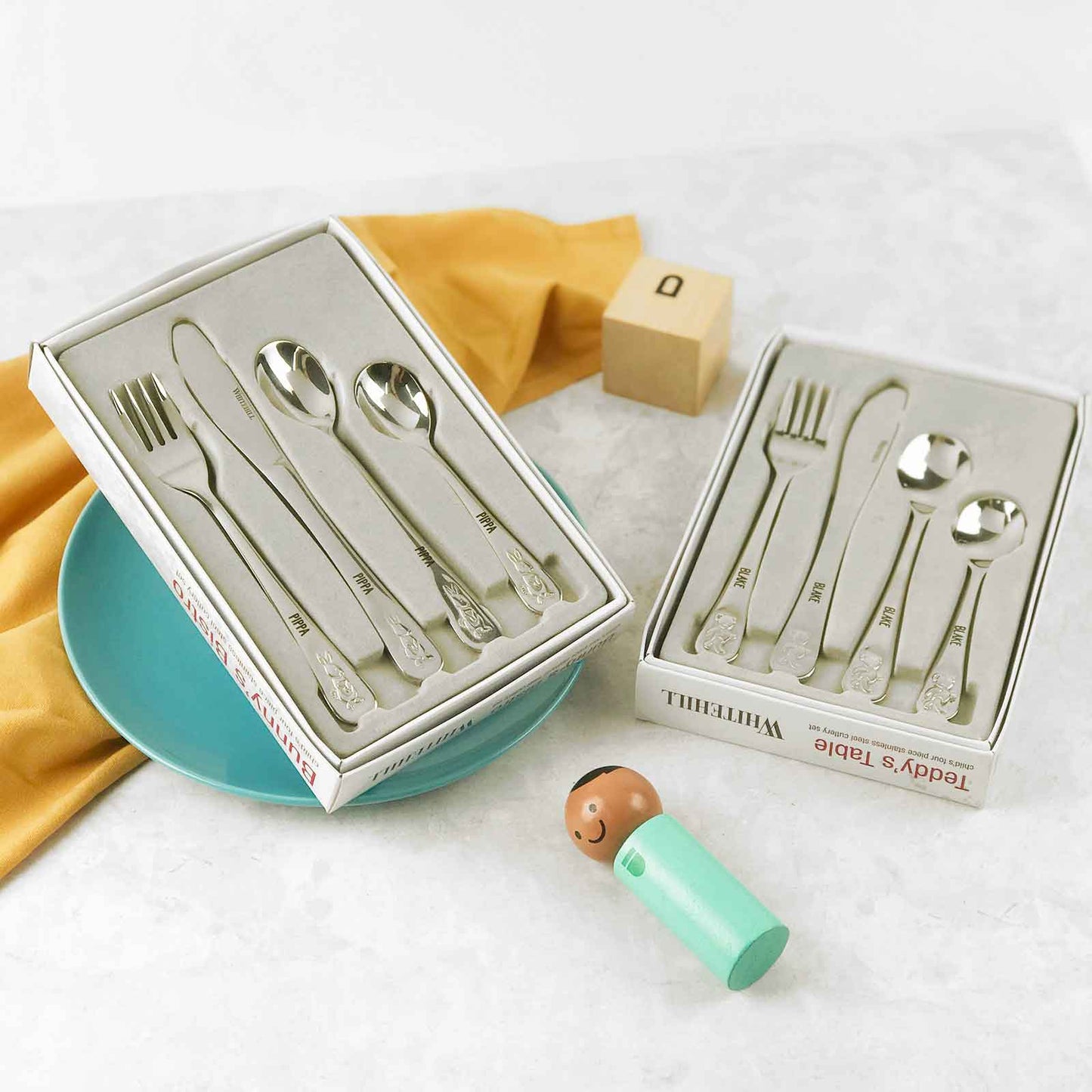 2 Sets of Personalised Childrens Cutlery Sets