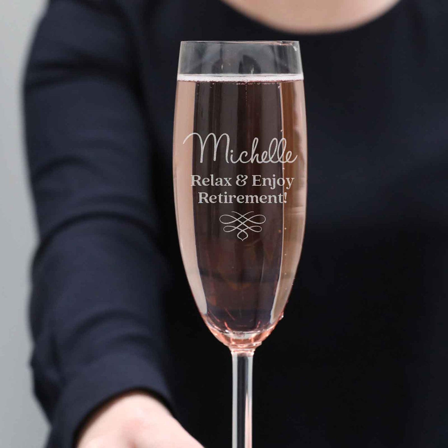 Engraved Retirement Champagne Glass