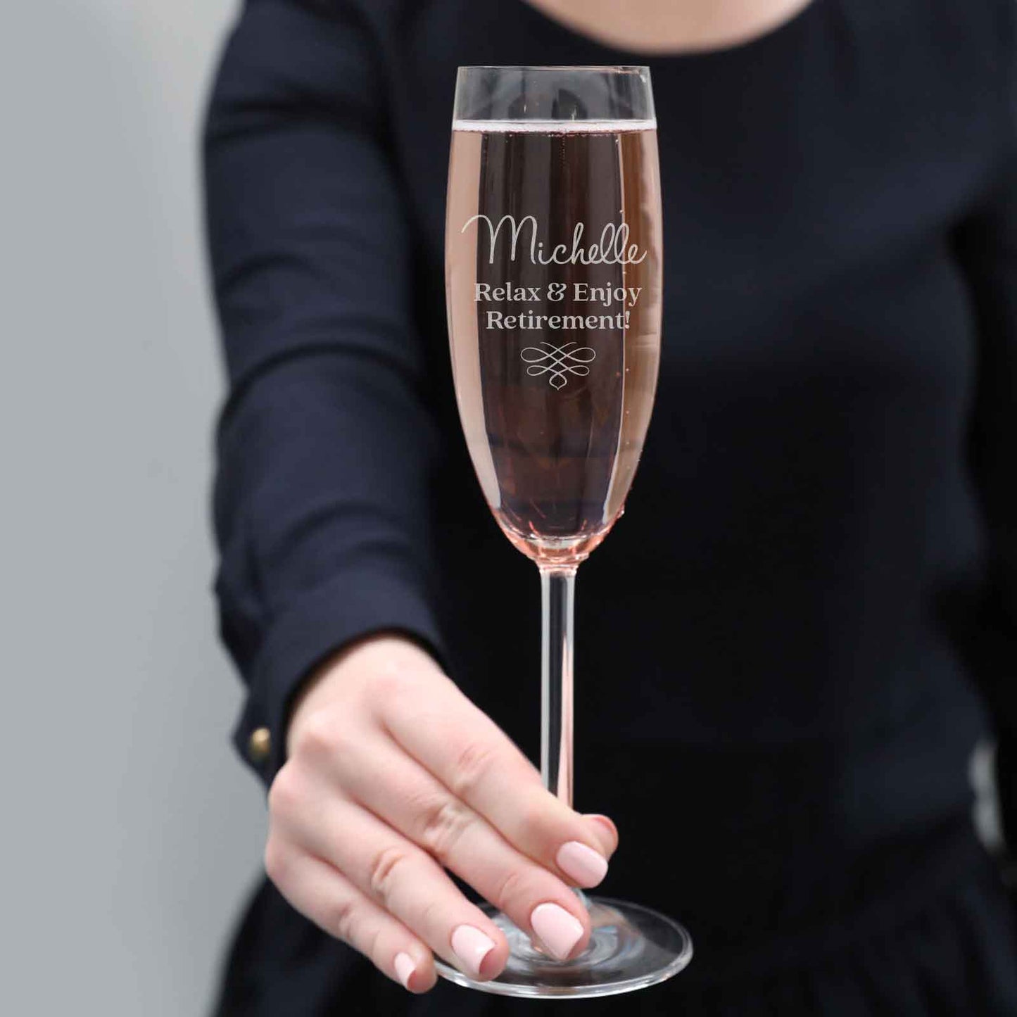 Personalised Retirement Gift Champagne Glass