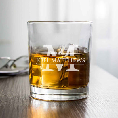 Personalised Engraved Round Scotch Whiskey 305ml Glass Retirement, Appreciation and Graduation Gift