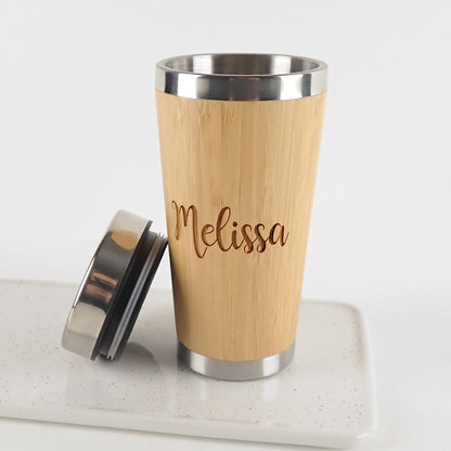 Bamboo Personalised Travel Mug Gift