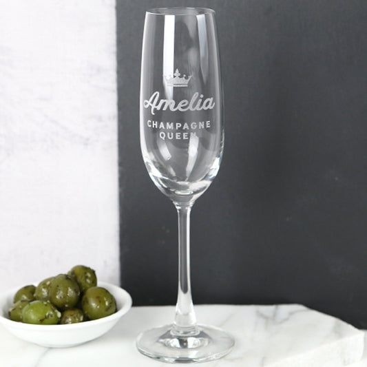 Engraved Personalised Champagne Glass