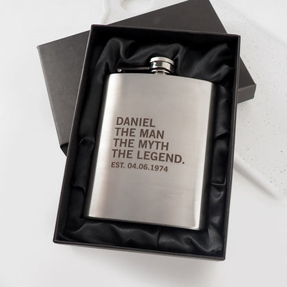 Personalised Silver 7oz Hip Flask