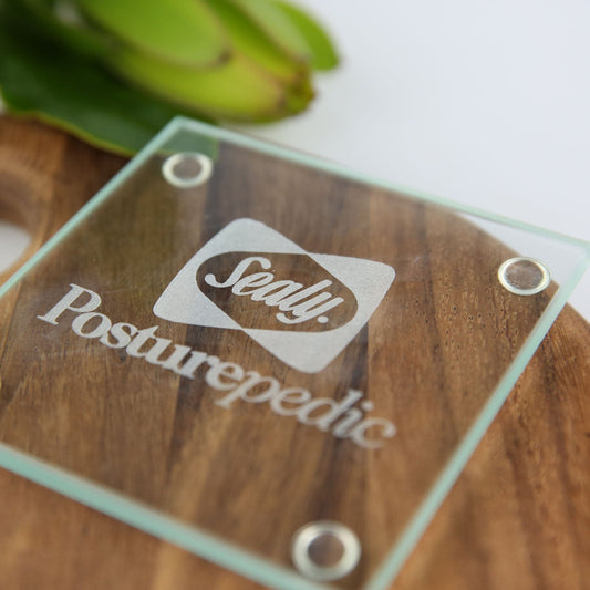 Promotional Glass Coasters Engraved with Your Logo