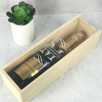 Personalised Wine or Champagne Wooden Gift Box