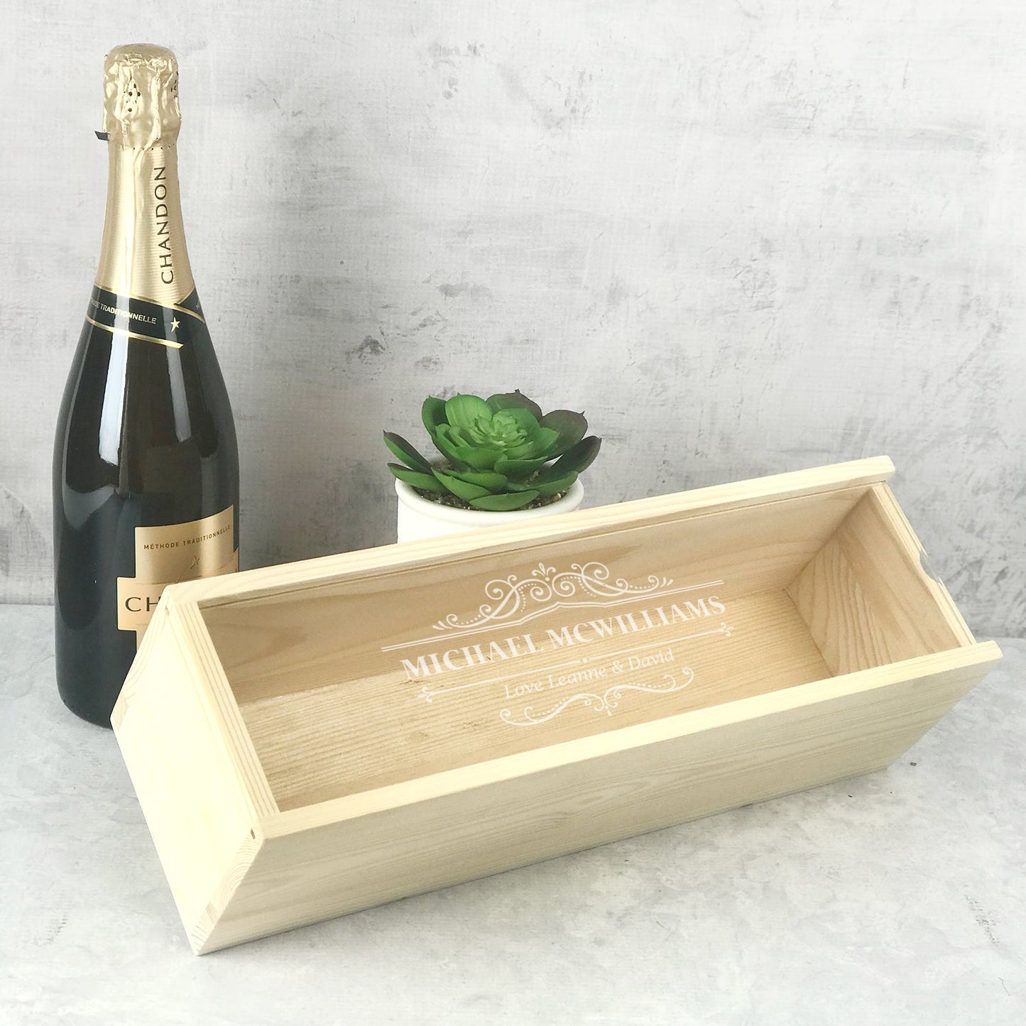Personalised Wooden Wine Box Gift