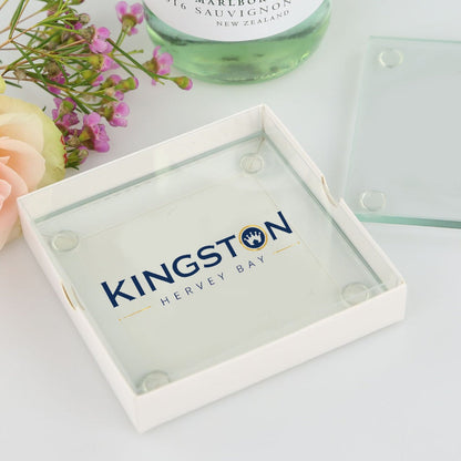 Printed Promotional Glass Coasters in a Gift Box