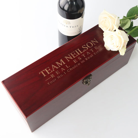 Engraved Promotional Stained Wine Gift Box Set
